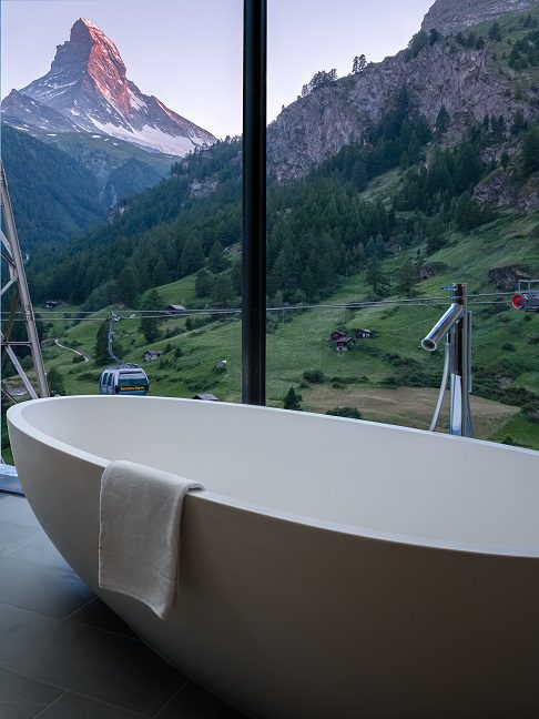 Matterhorn FOCUS Design Hotel - Zimmer, Ausblick auf das Matterhorn